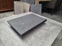 Zwembadrand Basalt 50x35x2/4 cm ronde neus gezoet