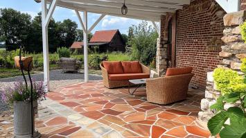 Brasil Rosso Flagstones dikformaat 2,5-4 cm dik