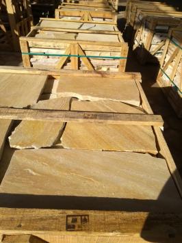 Brasil Yellow Flagstones dikformaat 2,5-4 cm dik